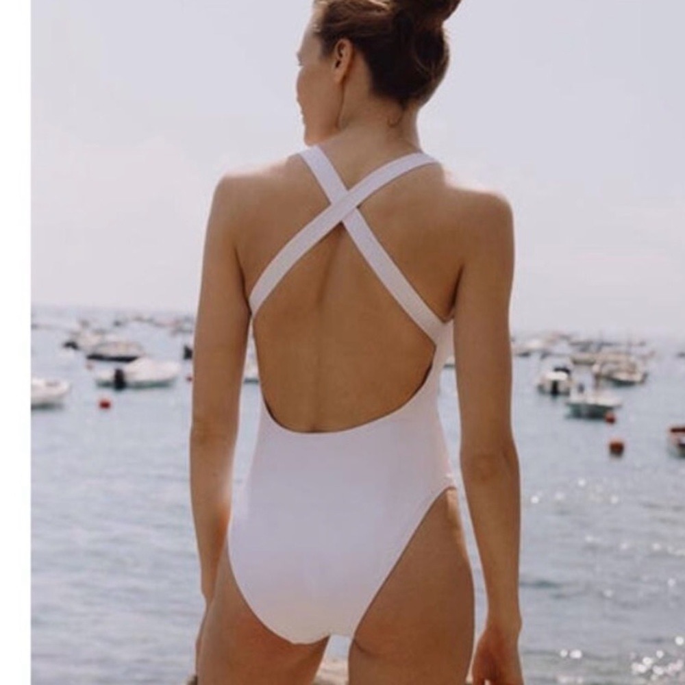 Andie The Tulum‎ One Piece LT Swimsuit White Size XL long torso NWT